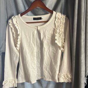 Cream Ruffled Women's Top. IVANKA TRUMP